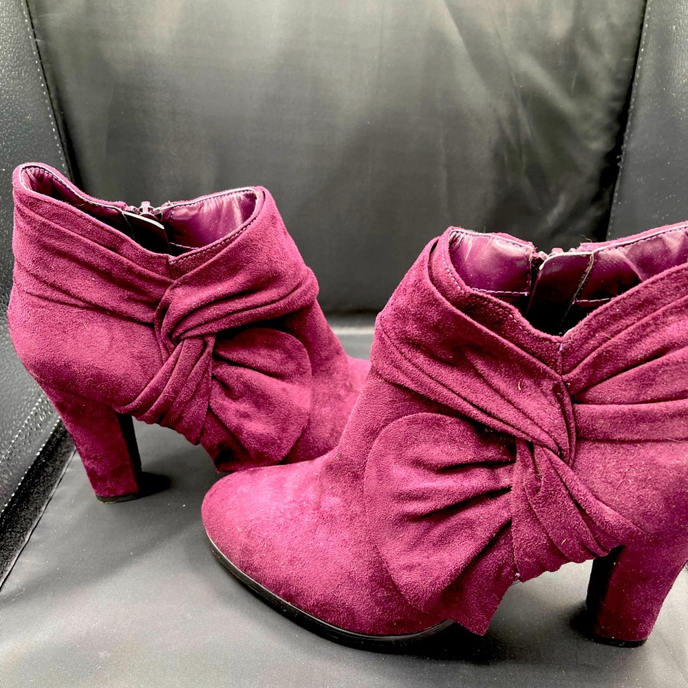 Purple ankle boots